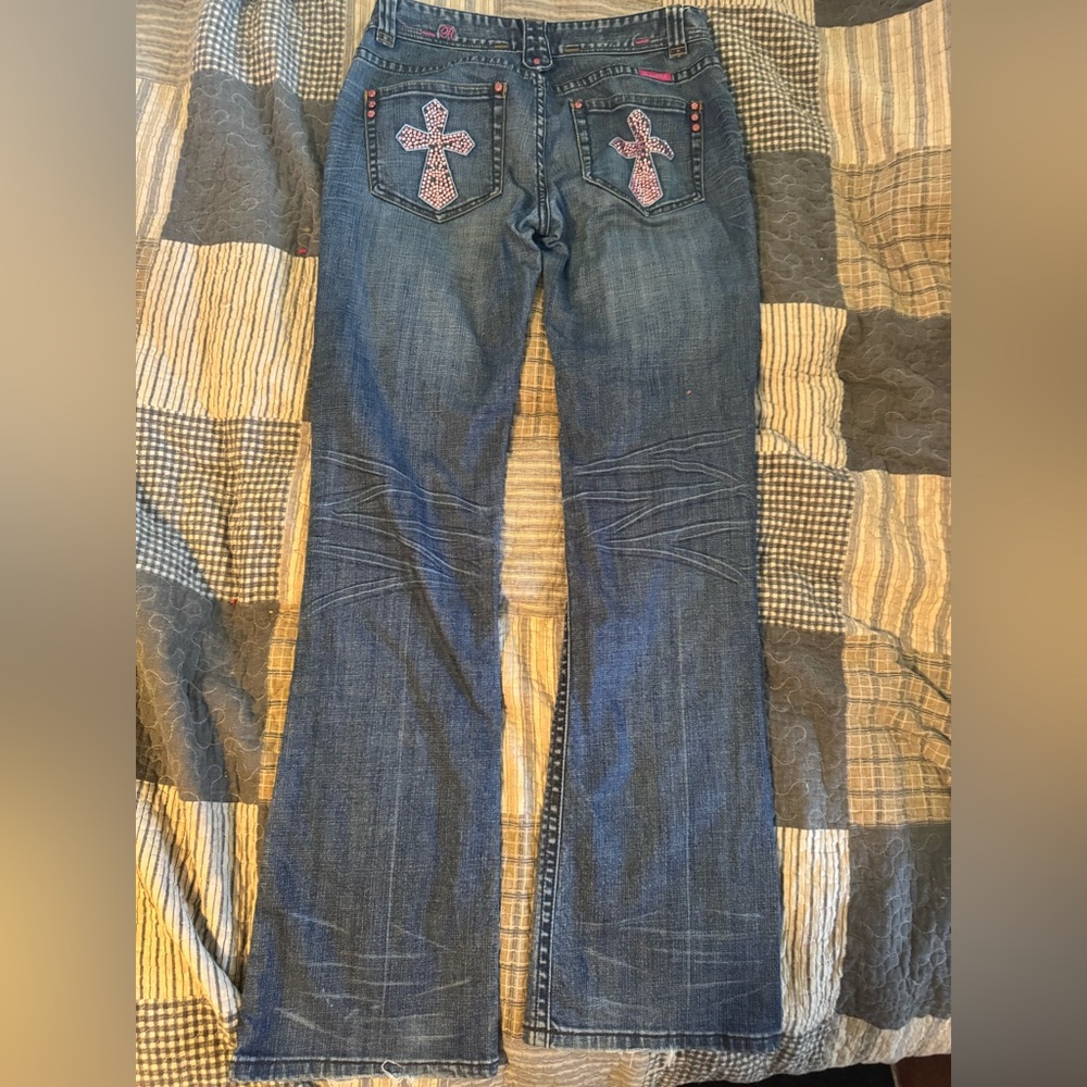 SOLD
Rock & Roll Cowgirl Dark Blue Flare Jeans - Picture 7 of 9